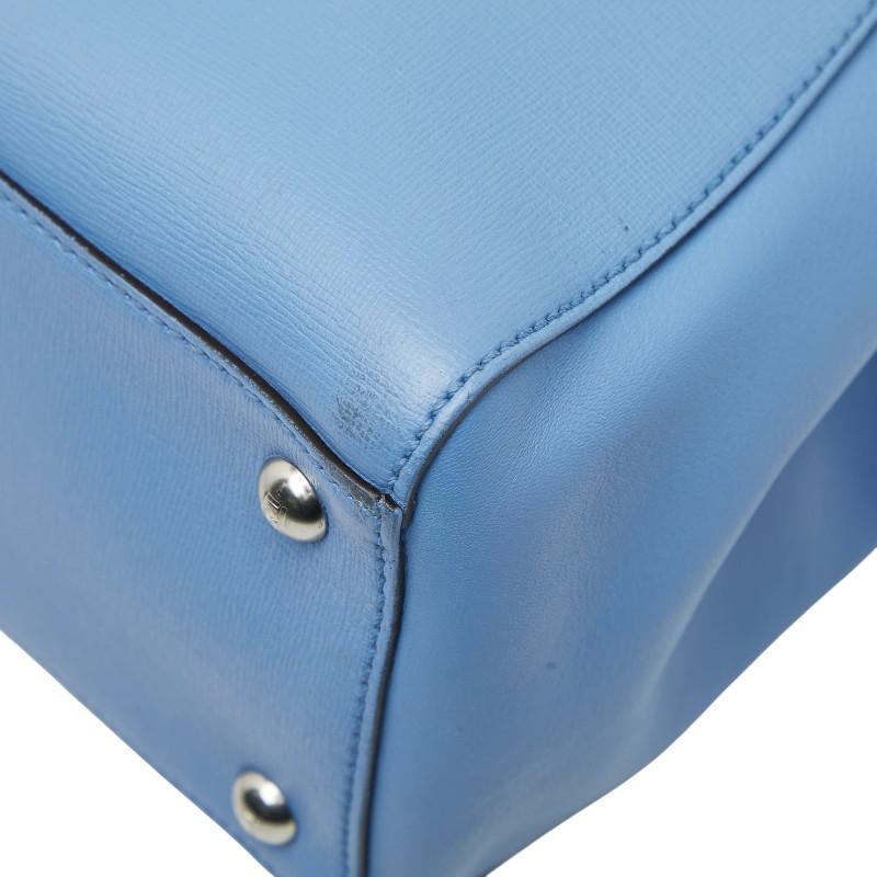 フェンディ プチトゥジュール ハンドバッグ ショルダーバッグ 2WAY 8BH253 ライトブルー レザー レディース FENDI 【中古】