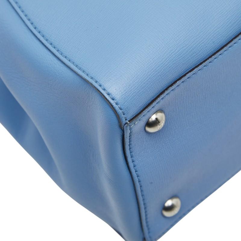 フェンディ プチトゥジュール ハンドバッグ ショルダーバッグ 2WAY 8BH253 ライトブルー レザー レディース FENDI 【中古】