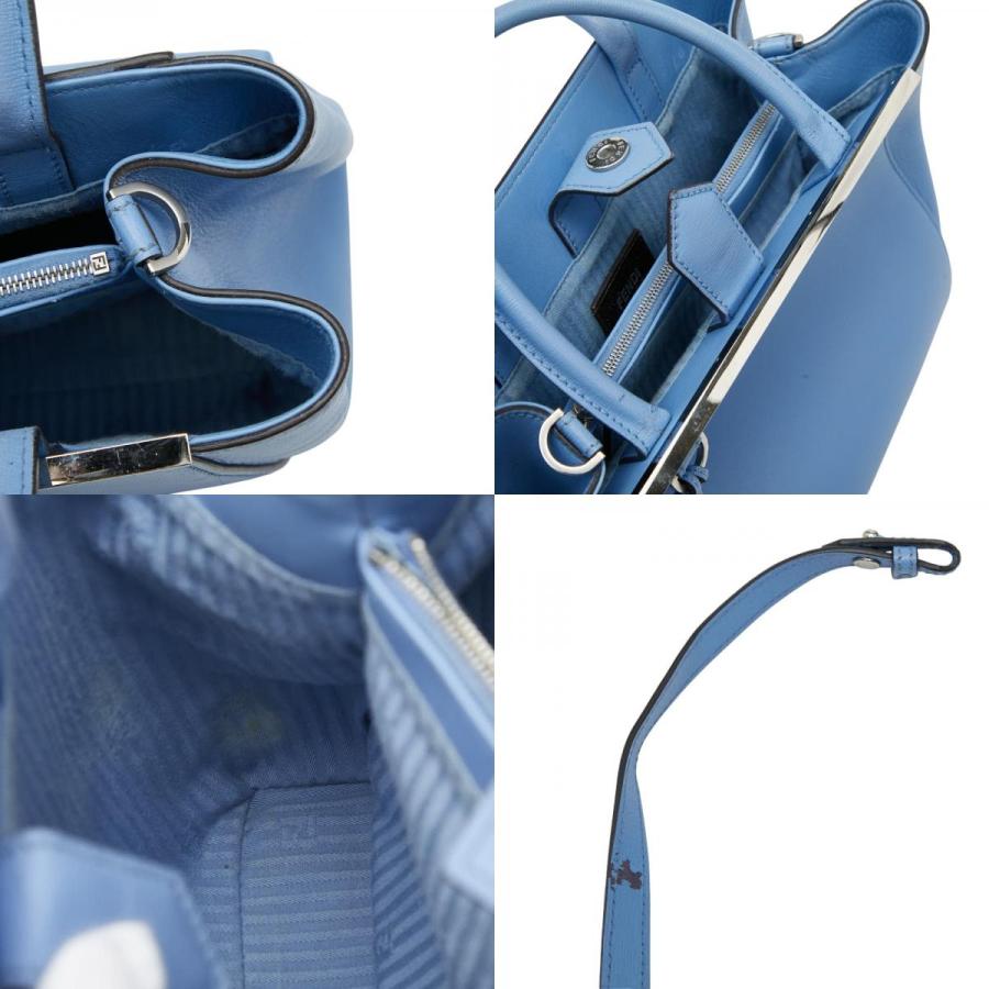 フェンディ プチトゥジュール ハンドバッグ ショルダーバッグ 2WAY 8BH253 ライトブルー レザー レディース FENDI 【中古】