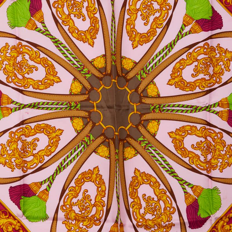 CELINE（セリーヌ） 総柄 スカーフ ピンク マルチカラー シルク