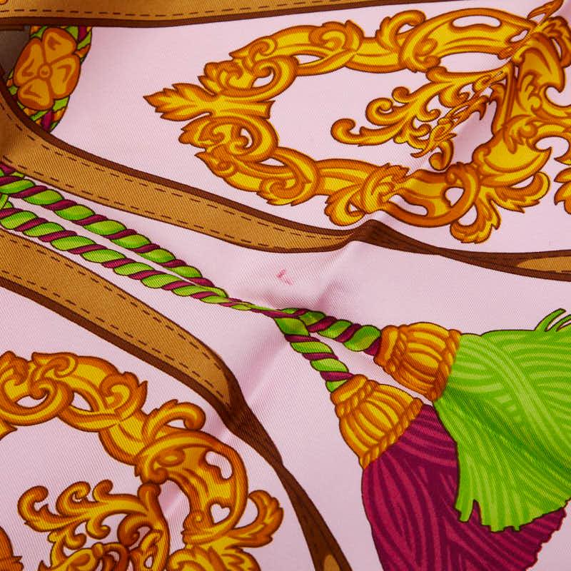 CELINE（セリーヌ） 総柄 スカーフ ピンク マルチカラー シルク