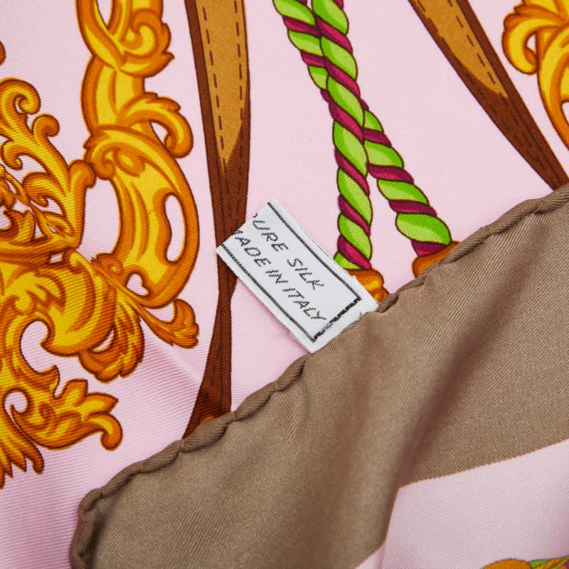 CELINE（セリーヌ） 総柄 スカーフ ピンク マルチカラー シルク