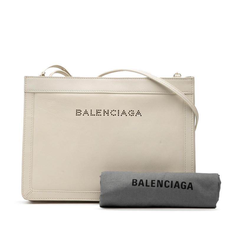 BALENCIAGA（バレンシアガ） ロゴ ネイビーポシェット 斜め掛け
