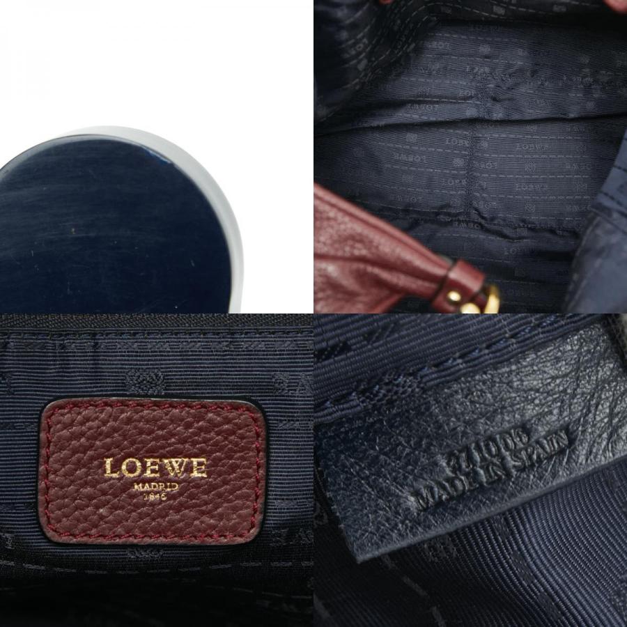 LOEWE（ロエベ） カリエ ホーボー ハンドバッグ レッド レザー