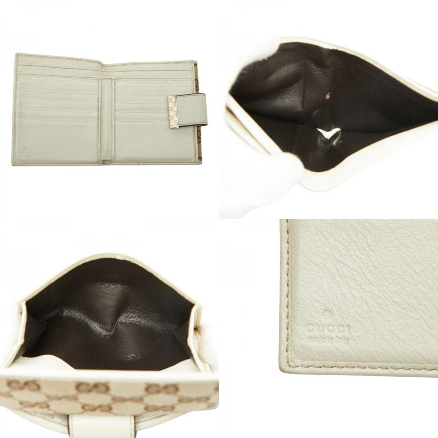 グッチ GGキャンバス 二つ折り財布 212090 ベージュ アイボリー キャンバス レザー レディース GUCCI 【中古】 GUCCI（グッチ） GGキャンバス 二つ折り財布 212090 ベージュ