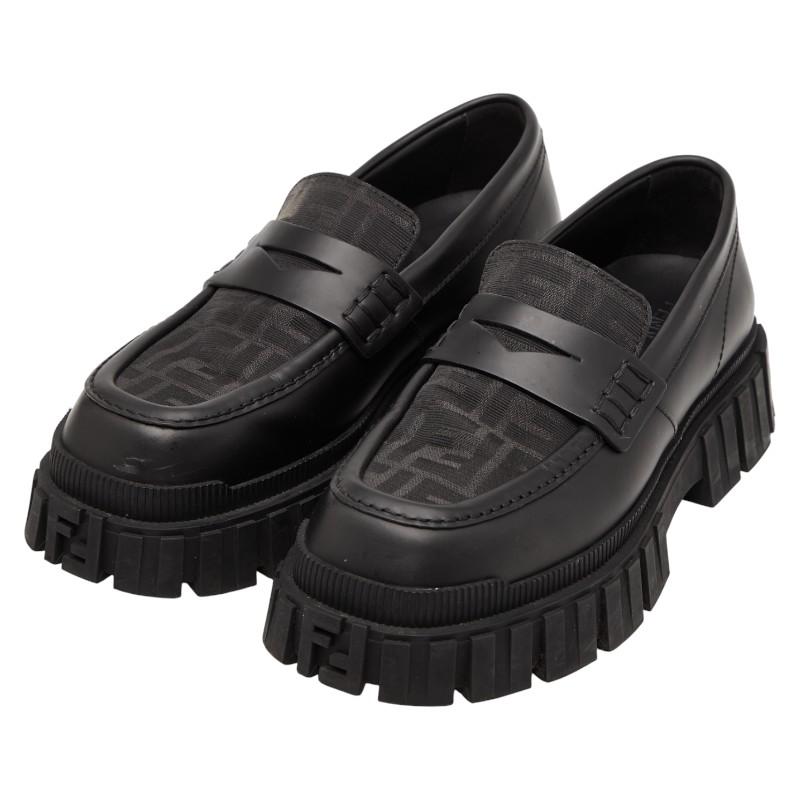 FENDI（フェンディ） ズッカ 厚底 ローファー サイズ8 7D1487 ブラック
