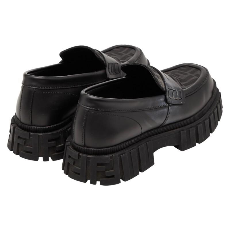 FENDI（フェンディ） ズッカ 厚底 ローファー サイズ8 7D1487 ブラック