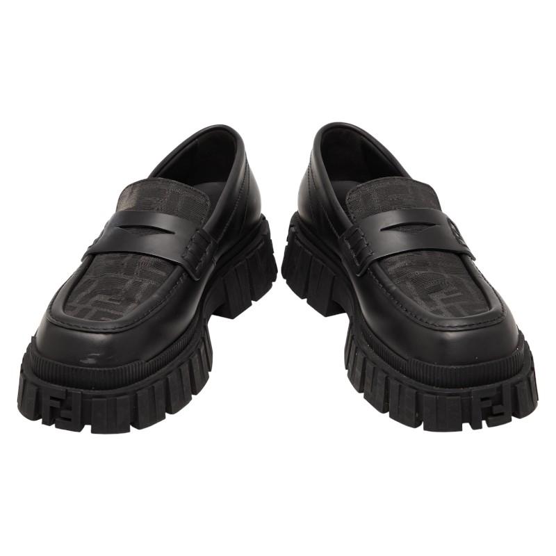 FENDI（フェンディ） ズッカ 厚底 ローファー サイズ8 7D1487 ブラック