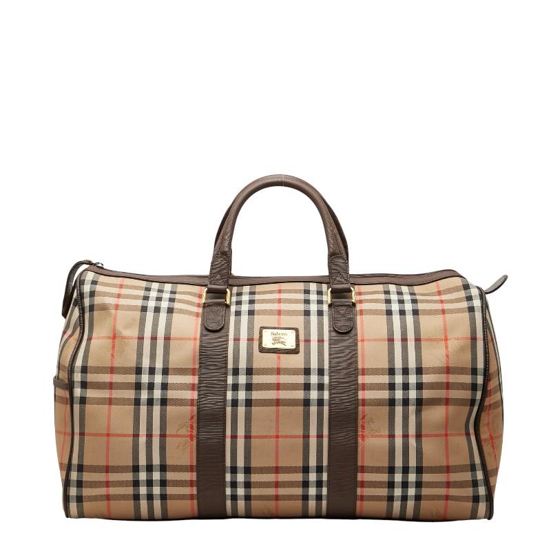 BURBERRY ノバチェック ベージュ シャドーホース ボストンバッグ レザー BURBERRY（バーバリー） ノバチェック シャドーホース ボストンバッグ