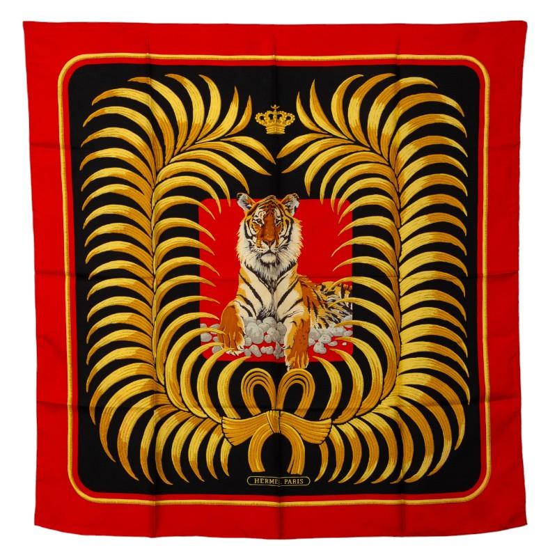 HERMES（エルメス） カレ90 Tigre Royal 王者の虎 スカーフ レッド