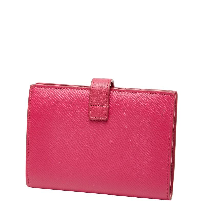CELINE（セリーヌ） ストラップウォレット 二つ折り財布 ピンク レザー