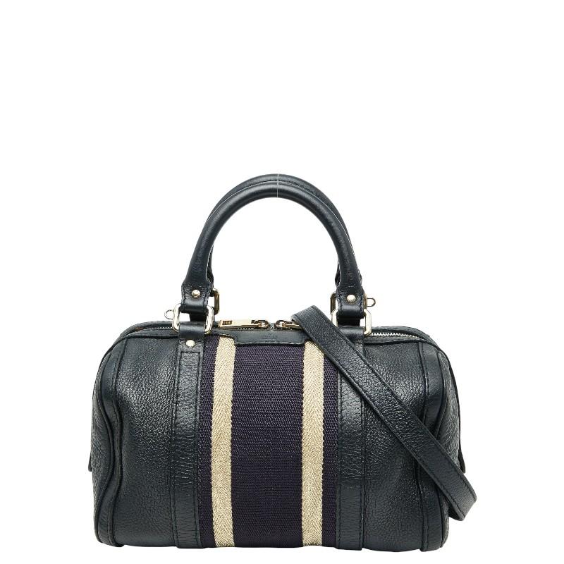 グッチ GGキャンバス ミニボストンバッグ ショルダーバッグ 2WAY 269876 ブラック キャンバス レザー レディース GUCCI 【中古】 GUCCI（グッチ） GGキャンバス ミニボストンバッグ ショルダーバッグ