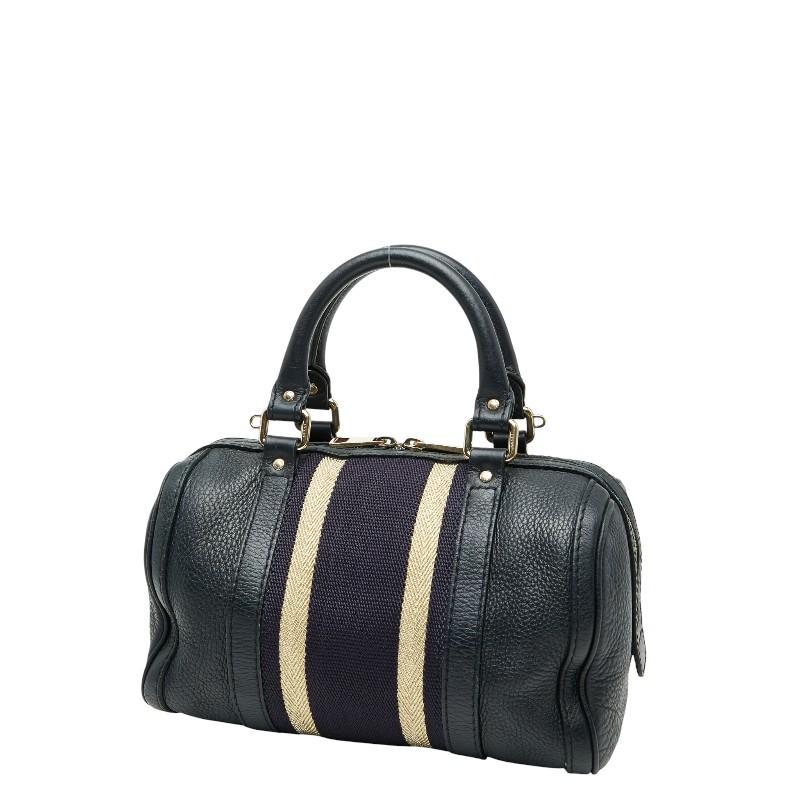 【希少】GUCCI グッチ ボストンバッグ ナイロン ネイビー イタリア製 中古・古着通販】GUCCI (グッチ) ボストンバッグ グレー×ネイビー