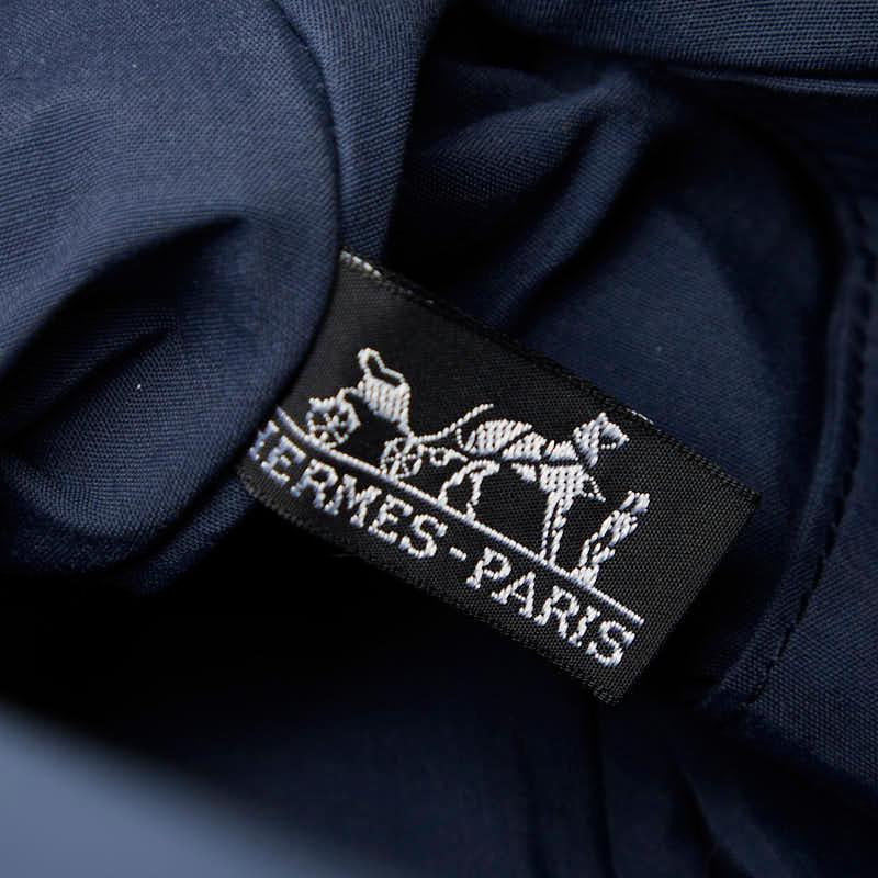 エルメス ボリードポーチGM ポーチ ネイビー キャンバス レザー レディース HERMES 【中古】 HERMES（エルメス） ボリードポーチGM ポーチ ネイビー キャンバス