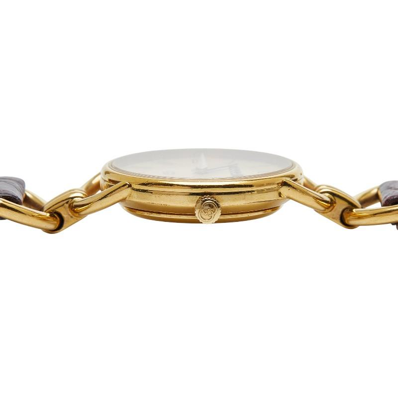 GUCCI（グッチ） 腕時計 6000L クオーツ ゴールド文字盤 メッキ レザー