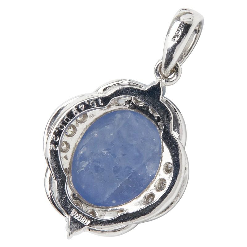 Pt900 プラチナ スターサファイア10.49ct ダイヤ0.42ct ペンダント 