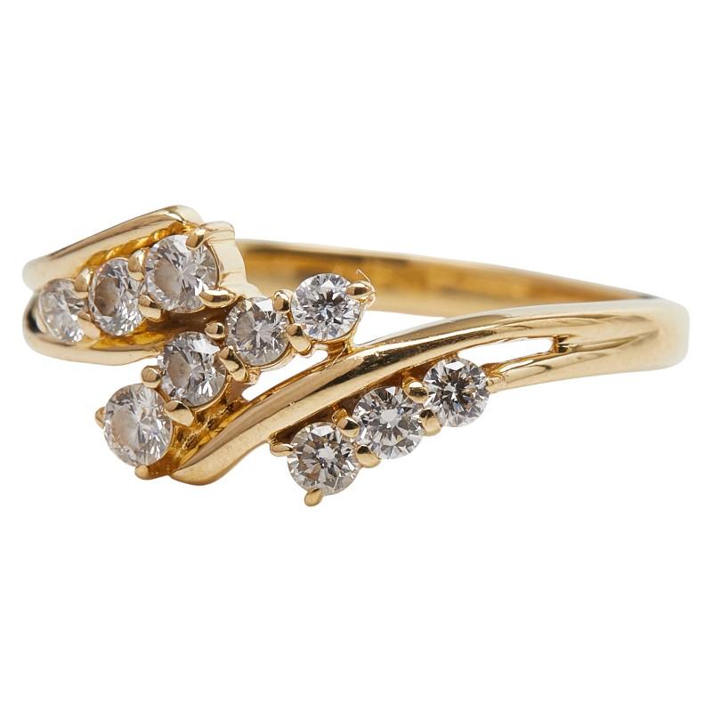 K18YG イエローゴールド ダイヤ0.30ct リング 指輪 レディース 11号