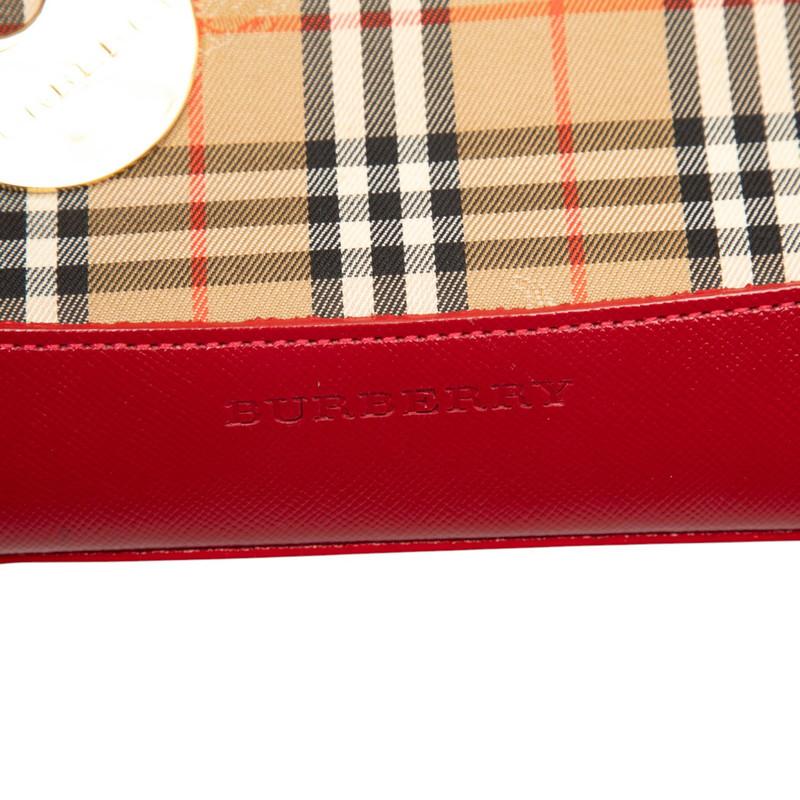 BURBERRY（バーバリー） ノバチェック ハンドバッグ ベージュ レッド  