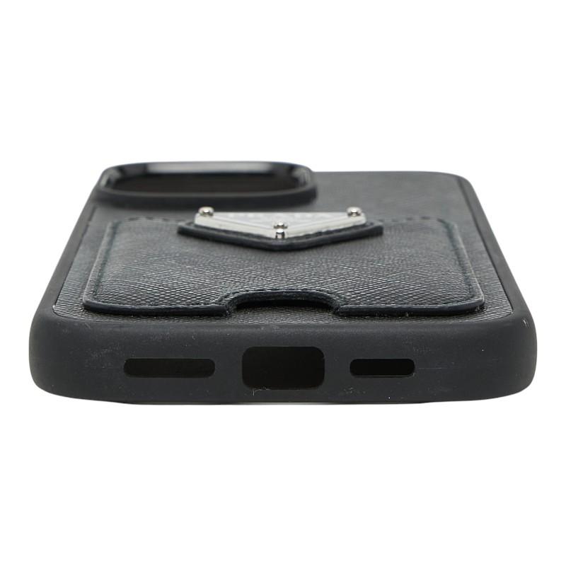 プラダ 三角ロゴプレート iPhoneケース iPhone16 PRO MAX用 ブラック