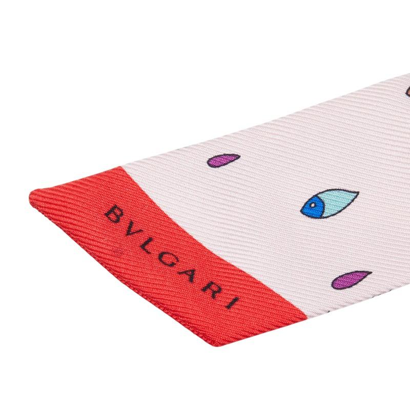 BVLGARI（ブルガリ） セルペンティ ロゴ スカーフ ピンク マルチカラー