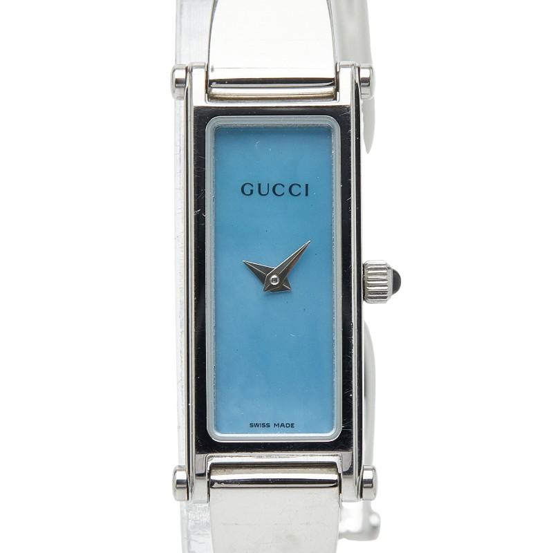 GUCCI（グッチ） シェル文字盤(ブルー) 腕時計 バングルウォッチ 1500L