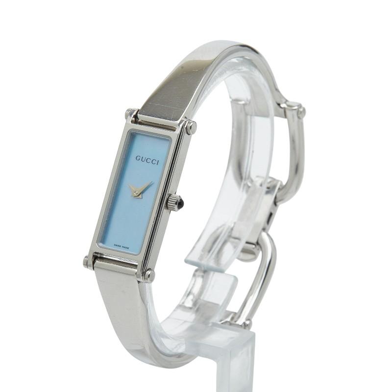 美品！　GUCCI グッチ　バングルウォッチ　シェル文字盤　レディース腕時計 GUCCI（グッチ） シェル文字盤(ブルー) 腕時計 バングルウォッチ 1500L
