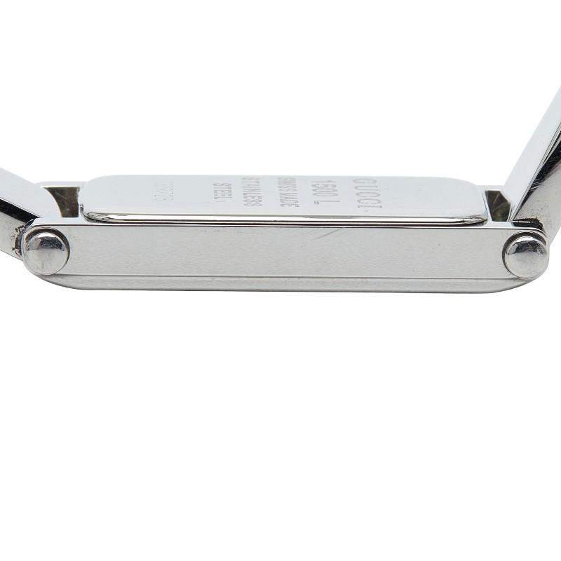 【稼動品】GUCCI 1500L シルバーシェル文字盤 シルバーバングル GUCCI 腕時計 1500Lレディース クォーツ シェル バングル シルバー