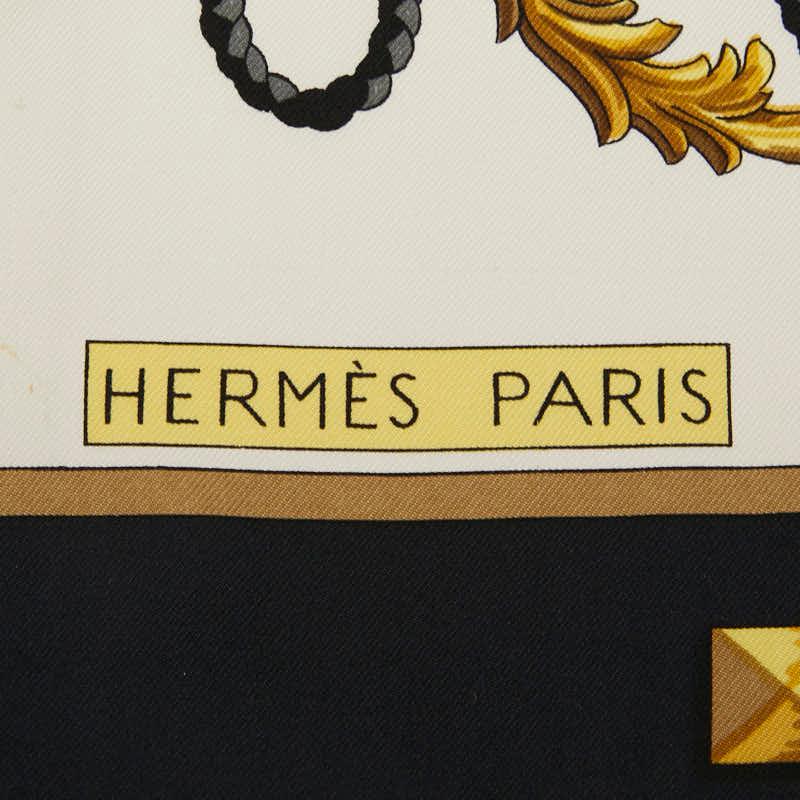 HERMES（エルメス） カレ90 LES CLES 鍵 スカーフ ブラック ゴールド