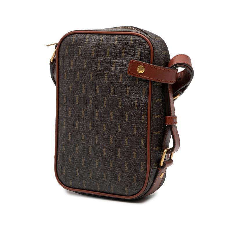 YSL イブサンローラン　本革　レザー　ロゴ　ショルダーバッグ　ブラウン Yves Saint Laurent イヴ・サンローラン YSL リザード レザー