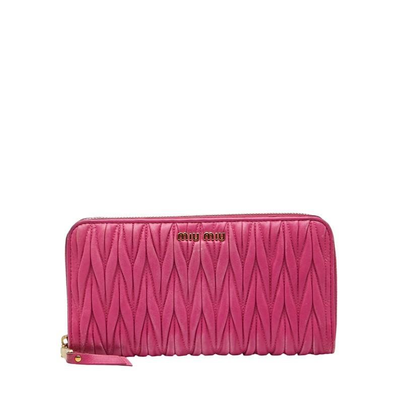 miu miu（ミュウミュウ） マテラッセ 長財布 5ML506 ピンク レザー