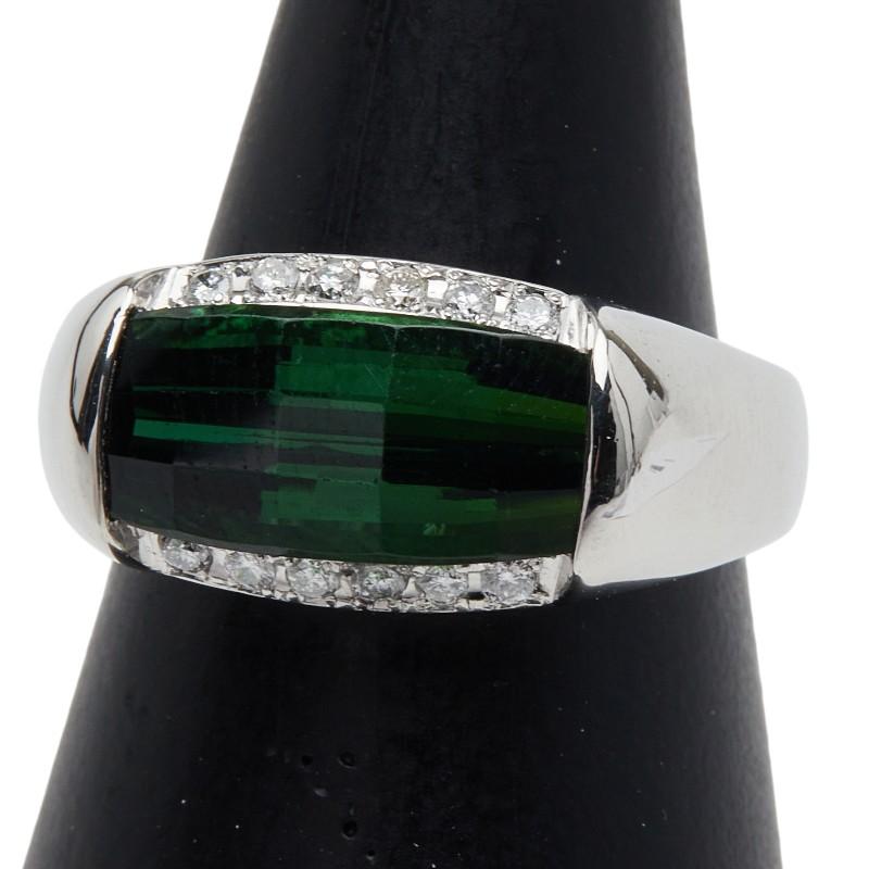 Pt900 プラチナ トルマリン3.22ct ダイヤ0.15ct リング 指輪 
