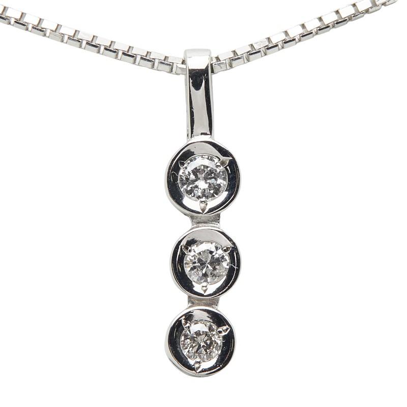 Pt900 プラチナ Pt850 ダイヤ0.20ct 田中貴金属 ペンダントネックレス