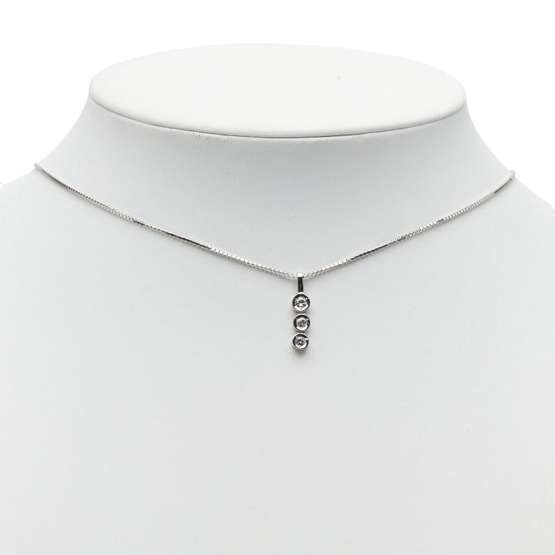 プラチナ　PT900 PT850 ネックレス　レディース Pt900 プラチナ Pt850 ダイヤ0.376ct プチネックレス レディース 中古