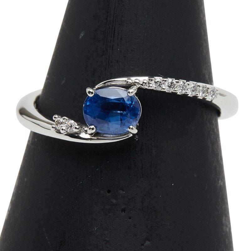 Pt900 プラチナ サファイア0.54ct ダイヤ0.04ct リング 指輪