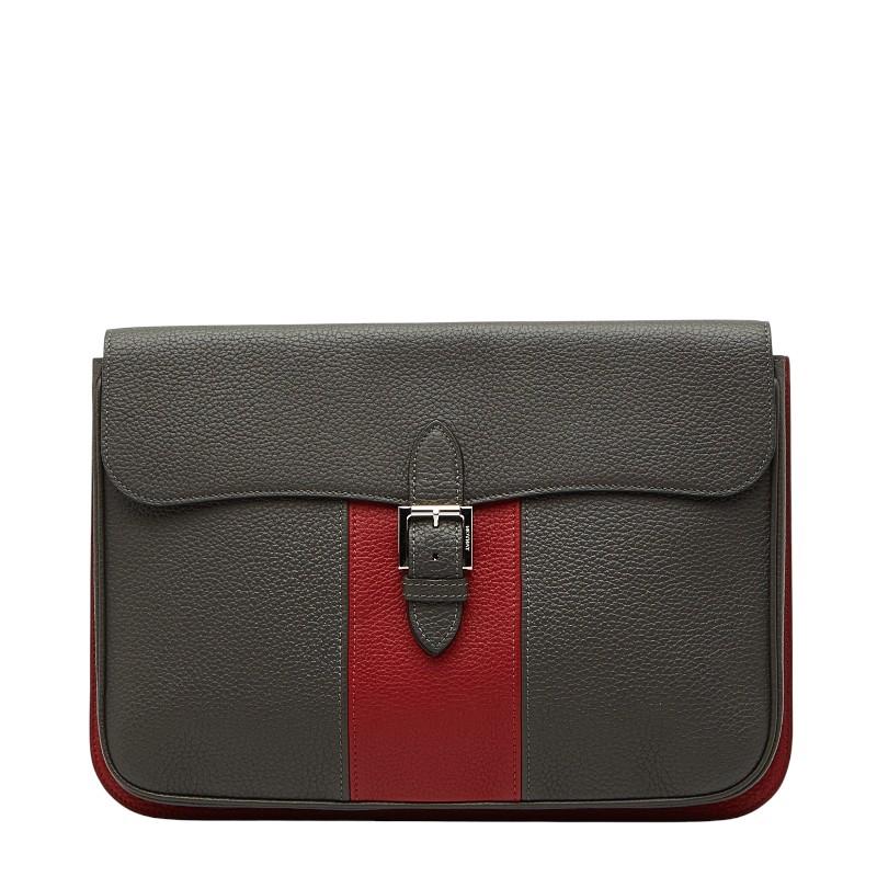 【未使用品】モワナ（MOYNAT）クラッチバッグ　リムジン　MMサイズ MOYNAT モワナ クラッチバッグ セカンドバッグ カーキ レッド レザー