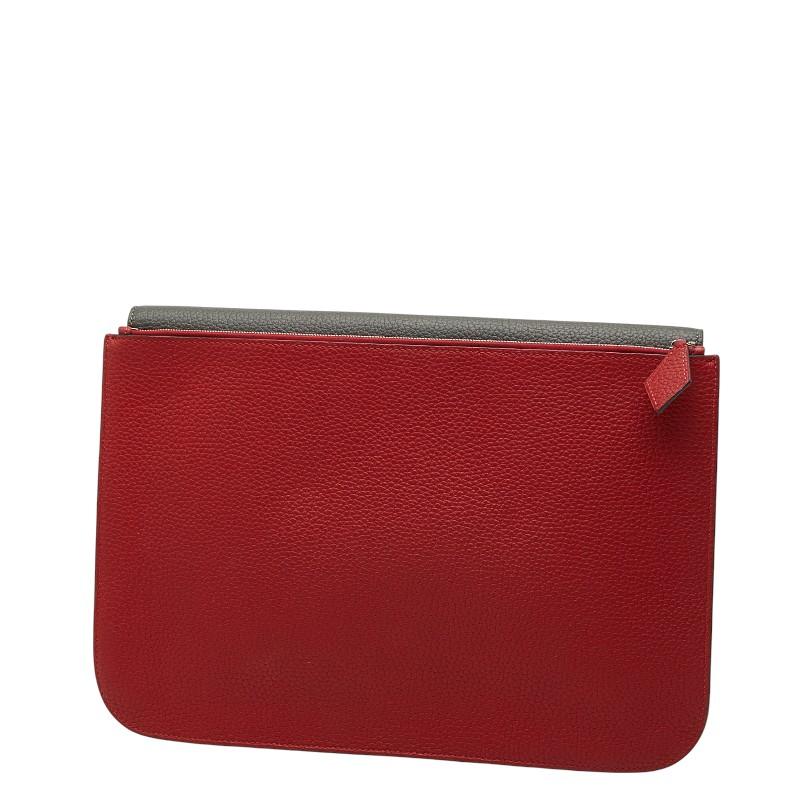 MOYNAT モワナ クラッチバッグ セカンドバッグ カーキ レッド レザー
