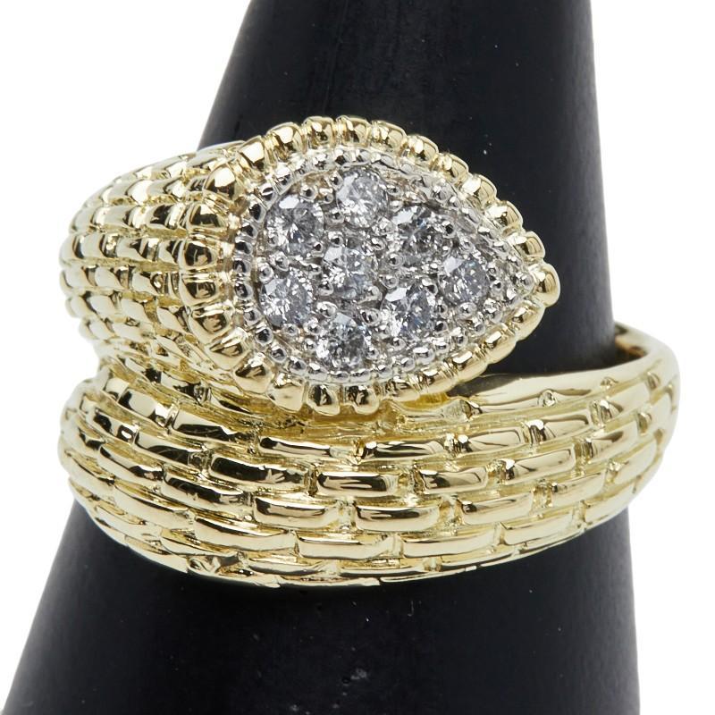 K18YG イエローゴールド Pt900 プラチナ ダイヤ0.31ct スネーク