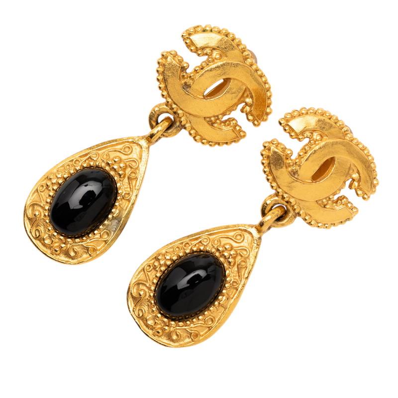 CHANEL シャネル グリポア ココマーク スイング ピアス ゴールド CHANEL（シャネル） ヴィンテージ ココマーク グリポア イヤリング