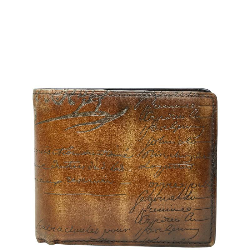 Berluti ベルルッティ マコレ 二つ折り財布 オルガ期 カリグラフィー ベルルッティ カリグラフィ マコレ 二つ折り財布 札入れ ブラウン