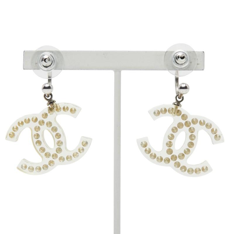 CHANEL（シャネル） ココマーク ラインストーン ピアス クリア