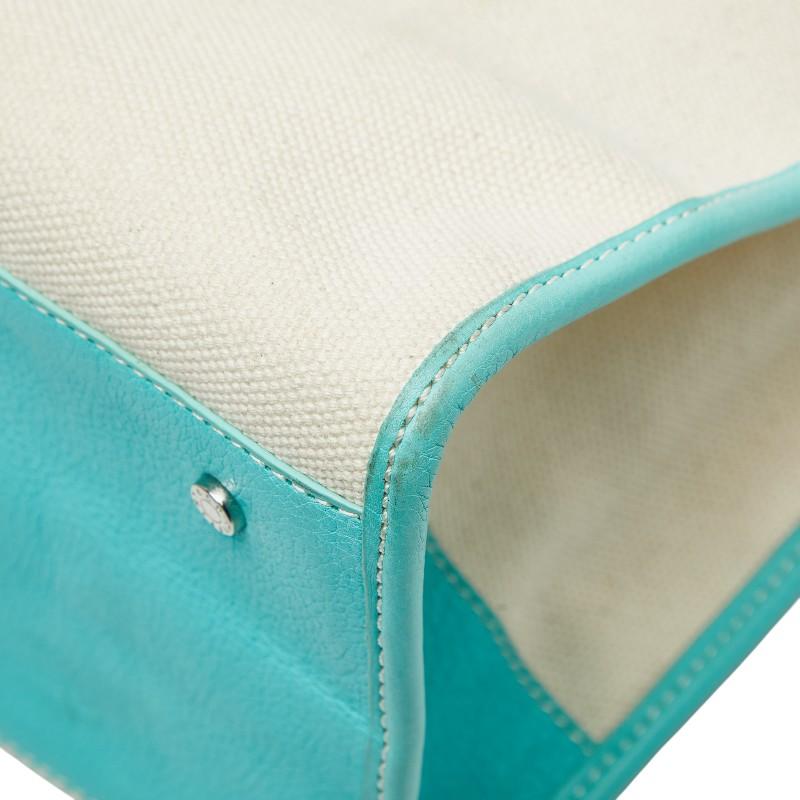 TIFFANY&amp;Co. ティファニー トートバッグ 2WAY ショルダーバッグ 肩掛け キャンバス アイボリー ティファニーブルー シルバー金具 TIFFANY&Co.（ティファニー） バイカラー 2WAY ショルダーバッグ