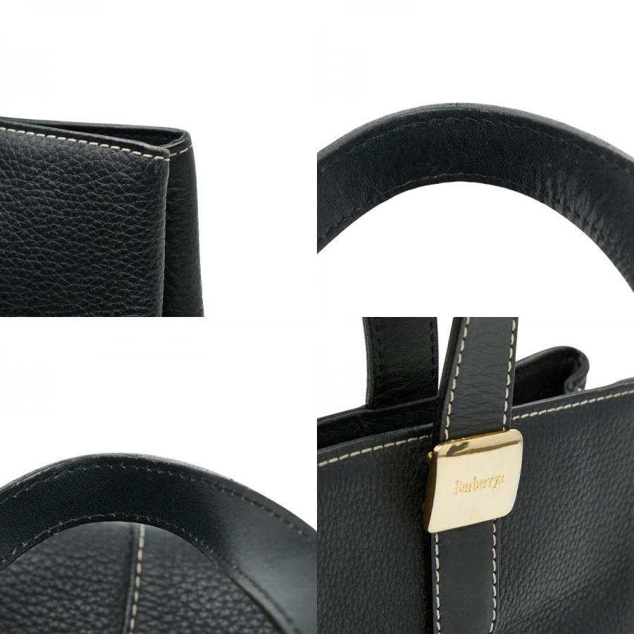 【美品】Burberry バーバリートートバッグ BURBERRY（バーバリー） トートバッグ ブラック レザー レディース