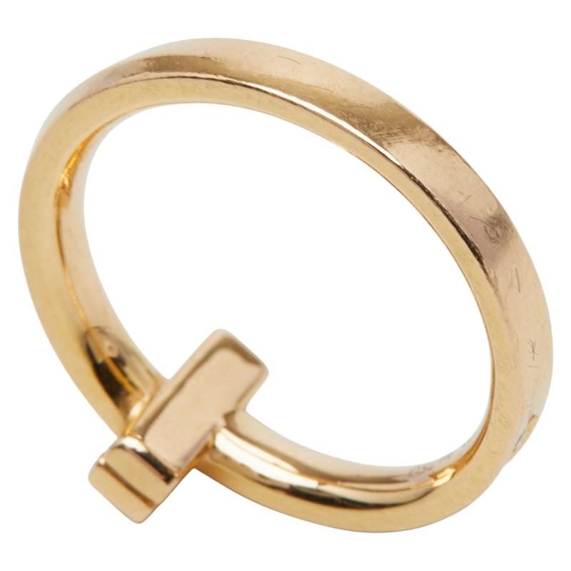 TIFFANY&CO. ティファニー Tワン リング K18×ダイヤモンド TIFFANY&Co.（ティファニー） Tワン ナロー ダイヤ リング 指輪 K18YG