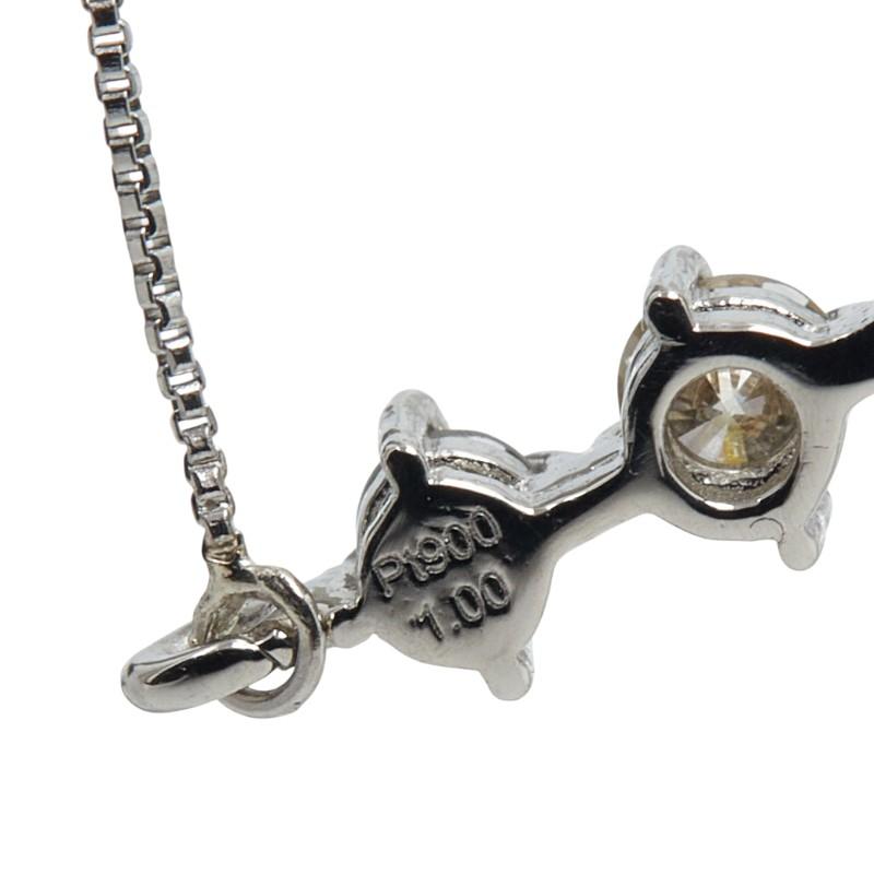 Pt900 プラチナ Pt850 ダイヤ1.00ct ネックレス レディース 中古 