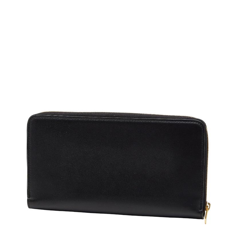 CELINE（セリーヌ） ロゴ モチーフ 長財布 ブラック レザー レディース