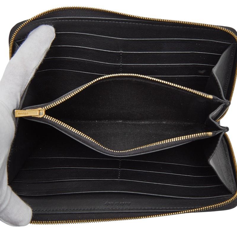 CELINE（セリーヌ） ロゴ モチーフ 長財布 ブラック レザー レディース