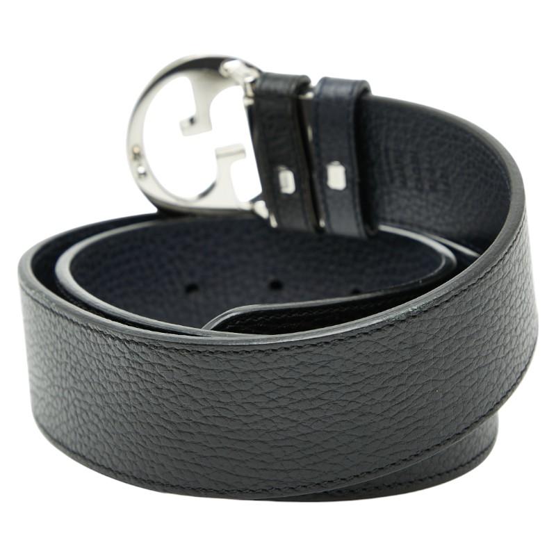 GUCCI（グッチ） ベルト 85/34 449715 ブラック レザー メンズ 【中古