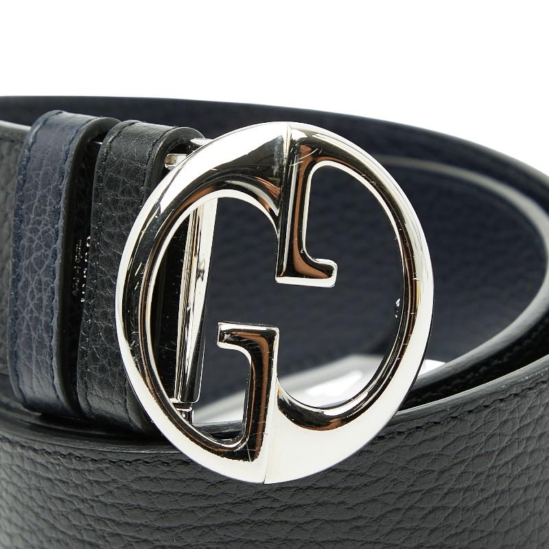GUCCI（グッチ） ベルト 85/34 449715 ブラック レザー メンズ 【中古