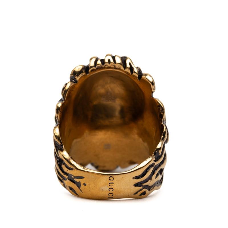 新品 未使用 GUCCI グッチ ライオンヘッド リング 指輪 23号 ゴールド GUCCI（グッチ） ライオンヘッド リング 指輪 #23 ゴールド ブラック