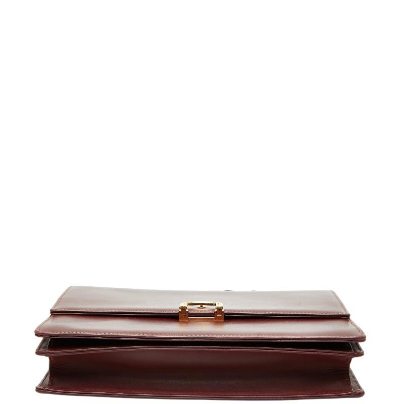 カルティエ 斜め掛け ショルダーバッグ ワインレッド ボルドー レザー レディース CARTIER 【中古】 Cartier（カルティエ） 斜め掛け ショルダーバッグ ワインレッド